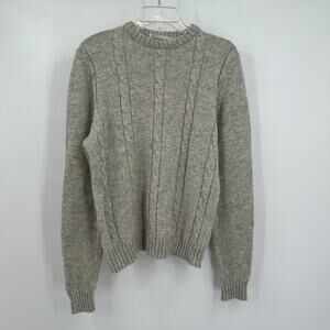 Vintage McGregor Mens Wool Blend Sweater Size XL Gray Cable Knit Fisherman FLAW